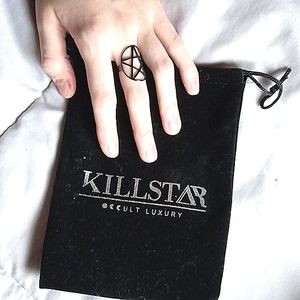Killstar pentagram star ring black metal high quality creepy cute goth punk 💍